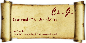 Csermák Jolán névjegykártya